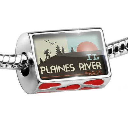 Bead US Hiking Trails Des Plaines River Trail - Illinois Charm Fits All European (Best Hiking Trails In Illinois)