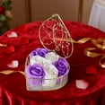 thumbnail image 4 of 6pcs Valentine's Day Soap Rose Flowers in Iron Basket - Artificial Rose Decor, Romantic Ambiance Decoration for Home Desktop Car, Perfect Valentines Gift for Her That Combines Beauty, 3*4*4in, Purple, 4 of 7