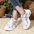 thumbnail image 2 of HEWUQI Women's Slip on Walking Shoes Cushion Running Tennis Shoes Arch Support Non Slip Sole Workout Gym Athletic Fashion Sneakers Red Size 6, 2 of 5