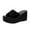 Black, variant on zttd fashion summer sandals wedge heel thick sole fish mouth solid color multicolor casual slipper women's slipper a