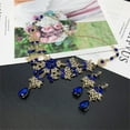 thumbnail image 6 of Blue Crystal Floral Wave Teardrop Necklace Drop Earrings Jewelry Set for Wedding, 6 of 10