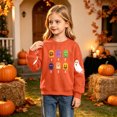 thumbnail image 4 of CYRBOKO Girls Halloween Sweatshirt 10-12, Pullover Crew Neck Long Sleeve Casual Holiday Top Orange, 4 of 7