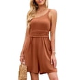 thumbnail image 1 of VISgogo Mono sin mangas para mujer con un hombro, piernas sueltas sólidas Decoración plisada Ropa de verano VISgogo  moda, 1 of 5