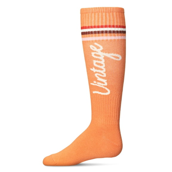 MeMoi Girls Vintage Stripe Cotton Blend Knee High Socks - Girls - Female, 4, Light Denim