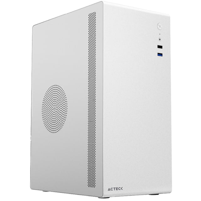 Gabinete Acteck NEUSS PLUS GI707 Micro ATX Mini Torre Fuente 500W Blanco
