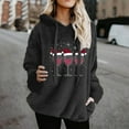 thumbnail image 2 of Women's Oversized Christmas Sherpa Hoodie Plush Fuzzy Fleece Pullover Merry Print Festival Top Long Sleeve Cozy Holiday Sweatshirt Comfy Seasonal Lounge, 2 of 4