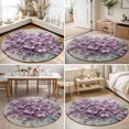 thumbnail image 4 of Round Rugs 6Ft, Purple Flowers Abstract Round Area Rug Washable Indoor Throw Carpet, Vintage Country Floral Modern Art Soft Non Slip Circle Rug for Office Cabinet Home Decor Aesthetic, 4 of 8