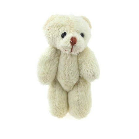 Mine Teddy Bear - Miniature Jointed Teddy Bear, 3-inch, 3-Piece, Ivory