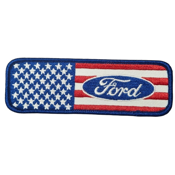 Parche bordado con el logotipo de estrellas y rayas de Ford, 11,4 cm x 3,8 cm