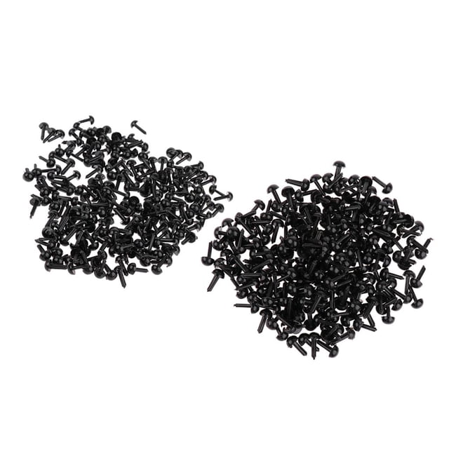 400 Uds Ojos de Seguridad de Plástico perfecl Ojos de muñecas de seguridad 5 MM 6 MM Negro