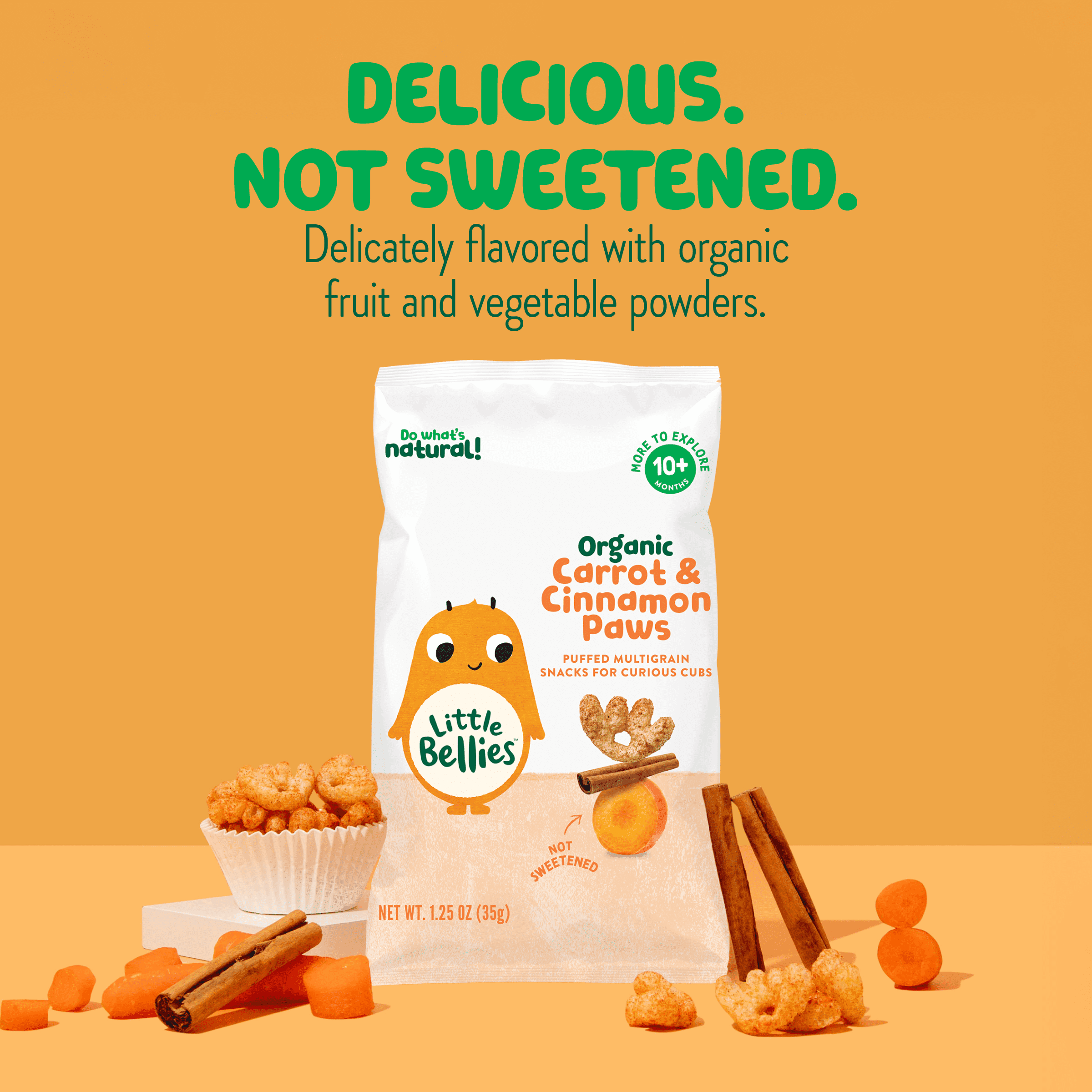 Little Bellies Organic Carrot & Cinnamon Paws, 1.25 oz