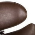 thumbnail image 4 of GDF Studio Candler Mid Century Modern Faux Leather and Wood 30 Inch Swivel Barstool, Dark Brown and Walnut, 4 of 9
