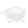 thumbnail image 4 of Smart Design Nestable Basket Organizer with Handles - 12 x 12 x 6 inches - White - Set of 4, 4 of 7