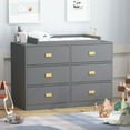 thumbnail image 2 of OXYLIFE Baby Nursery Station Changing Table , 6 Drawers Dresser Storage Clothes Organizer Drawer Chest,Gray, 2 of 8