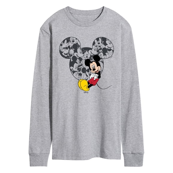 Disney - Mickey Ear Pattern - Men's Long Sleeve Graphic T-Shirt