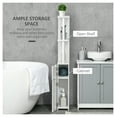 thumbnail image 4 of Bathroom Storage Cabinet, Kleankin Tall Linen Tower with Doors & Shelves - White, 4 of 9