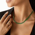 thumbnail image 2 of Dreamofdazzles Jewels 2.10 Ctw Baguetde Cut Green Emerald Womens Tennis Necklace 14K Yellow Gold Plated 925 Sterling Silver, 2 of 2