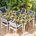thumbnail image 2 of Farmhouse Daisy Table Cloths for 5 Foot Rectangle Tables, Spring Watercolor Yellow White Floral Patio Waterproof Elastic Fitted Tablecloths, Washable Rectangular Table Cover for Camping, 2 of 8