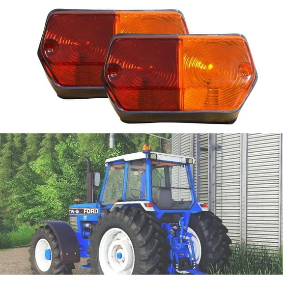 APSMOTIV 2- PAck Tractor Tail Lights Assembly Tail Light flasher Lamp Rear Suitable for Ebro Tractor and Universal Application