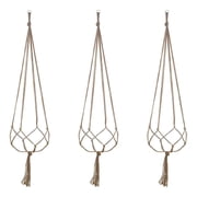 LMTODLFG 3 PCS Macrame Plant Hanger, Indoor Hanging Planter Basket,Handmade Woven Jute Rope Boho Flower Pot Holder Stand for Indoor Outdoor Home Decor, Onesize