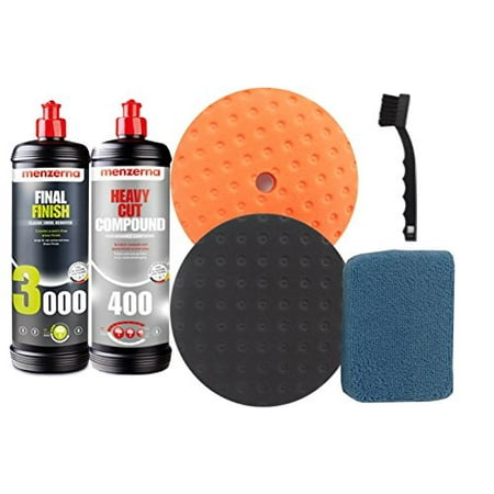 - Menzerna Starter Kit 3000 Super and 400 Heavy Cut Polishing Compound Waxing Bundle with Buffing Pads