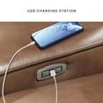 thumbnail image 5 of Bowery Hill Modern / Contemporary Leather Brown Power Reclining Sofa, 5 of 7