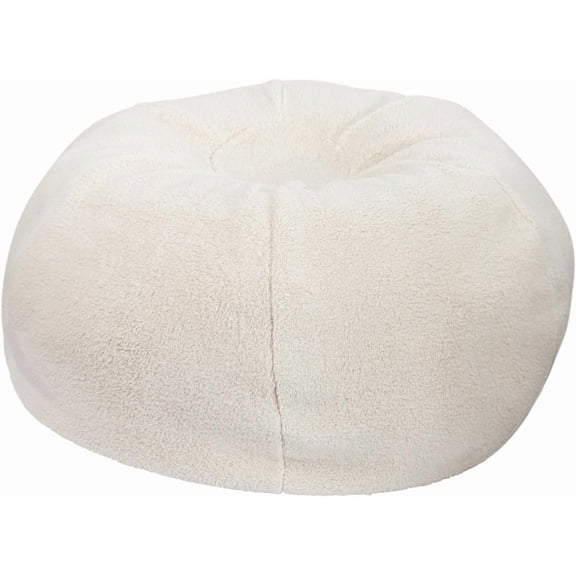 Duncan Sherpa Bean Bag Chair, Classic Refillable Bean Bag Chair for Kids and Teens, Large, Natural