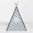 thumbnail image 6 of Bacati - Elephants Teepee Tent for Kids/Toddlers, 100% Cotton Breathable Percale Fabric Cover, Blue/Grey, 6 of 25