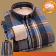 thumbnail image 5 of LODIENY Men's Cotton Flannel Shirt Jacket Casual Sherpa Fleece Lined Long Sleeve Plaid Button Down Shirt Big and Tall Regular Fit Heavyweight Thermal Outwear Shacket Tops Blue XXXL, 5 of 5
