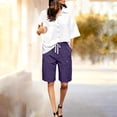 thumbnail image 5 of Women Bermuda Shorts Only Moment Baggy Cargo Shorts Women Chemical Fiber Blends with Pockets High Waisted Stretch Knee Length Shorts for Women Summer Walking Purple,4XL, 5 of 9