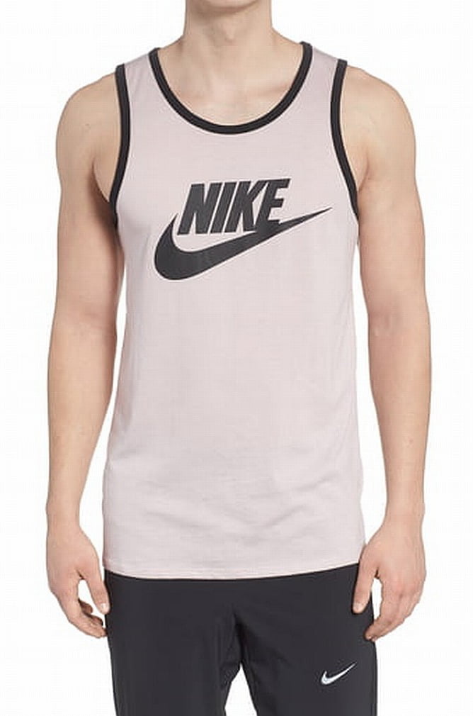 Nike - Mens Black Contrast Trim Logo Graphic Print Tank Top XL ...