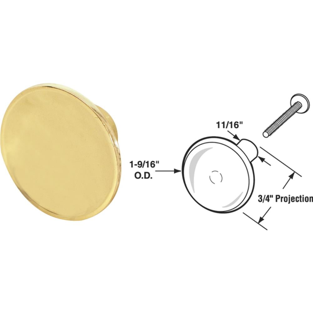 SlideCo 162018 BiFold Door Pull Knob, 11/2Inch, Brass Plated,(Pack