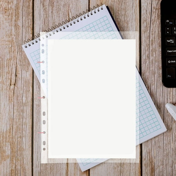 Masteelf 100PCS Binder Document Sleeves A4 Clear Page Protectors Heavy Duty Plastic Binder Sleeves for Photos Recipes Certificates for School Office Home Use