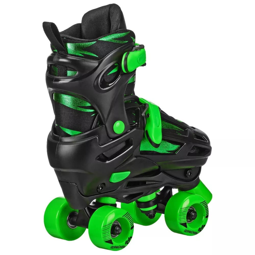 Roller Derby Kids Inline-Quad Combo Skates, Black/Green, Sizes 2–12