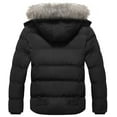 thumbnail image 3 of GGleaf Men's Puffer Coat Thickened Padded Winter Jacket Hooded Parka with Detachable Hood Black M, 3 of 7