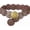 Brown, variant on Wide Disc Belt for Women Vintage Boho Concho Leather Hollow Belt Western Waist Belt