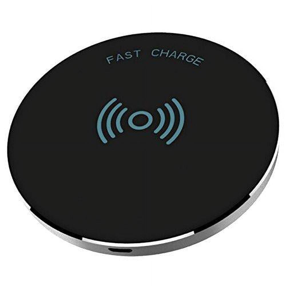 RNDs Fast Charge Wireless Charging Pad for Apple iPhone (8, 8 Plus, X, 10), Samsung Galaxy (S8, S8 Plus, S7, S6), Note 8, LG (G6, V30) and other QI Enabled Devices (QC Charger Included) (black)