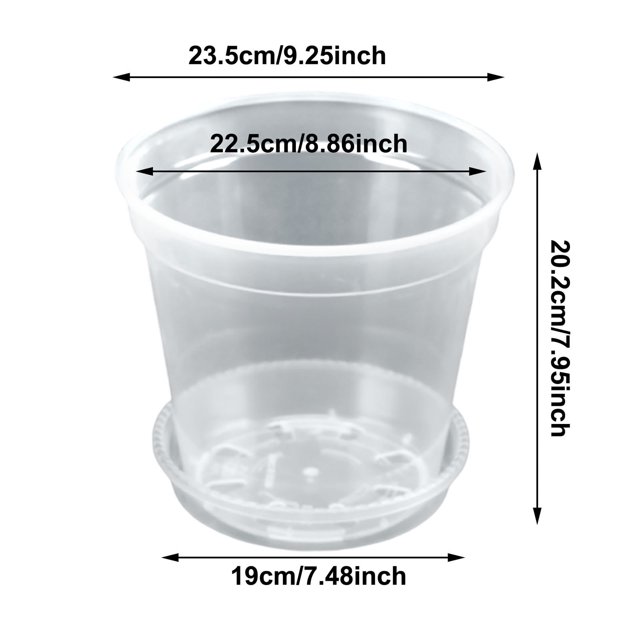 JJKBVCLO Transparent Nursery Flowerpot 5 Packs Transparent Flowerpot With Bottom Support Hole Starting Container