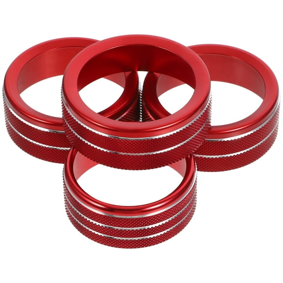 Aluminum Alloy Air Conditioner Control Knob Rings Car Interior Upgrade 4PCS Set