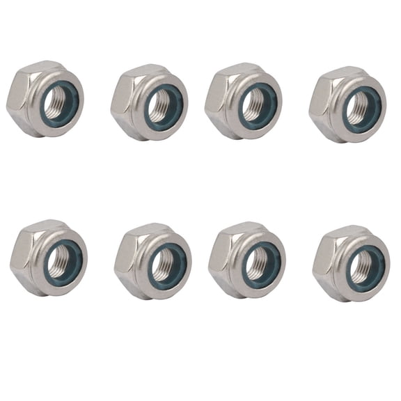 Unique Bargains 8pcs M10 x 1mm Pitch Metric Fine Thread 304 Stainless Steel Hex Lock Nuts