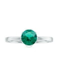 thumbnail image 4 of Rosec Jewels Certified Lab Grown Emerald Solitaire Engagement Ring - 6 mm Round Emerald Ring for Women - AAAA Quality, 18K White Gold, US 13.00, 4 of 8