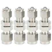 4Pcs Ferrule Compression Fitting 2?Touch Straight Bulkhead Connector 304 Stainless Steel6x4