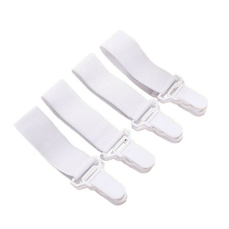 WINOMO Bed Sheet Fasteners 4Pcs Nylon Suspenders Gripper Elastic Strips for Various Beds Sheets