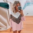 thumbnail image 1 of EGNMCR Chandail à Col Rond pour Femmes, Chandail pour Femmes Mode Féminine Imprimé Léopard Confortable Manches Longues Chandail Hauts Femmes Chandail, 1 of 7