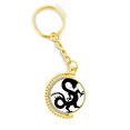 thumbnail image 1 of Dragon silueta China Patron chino Anillo de oro de metal llavero llavero, 1 of 3