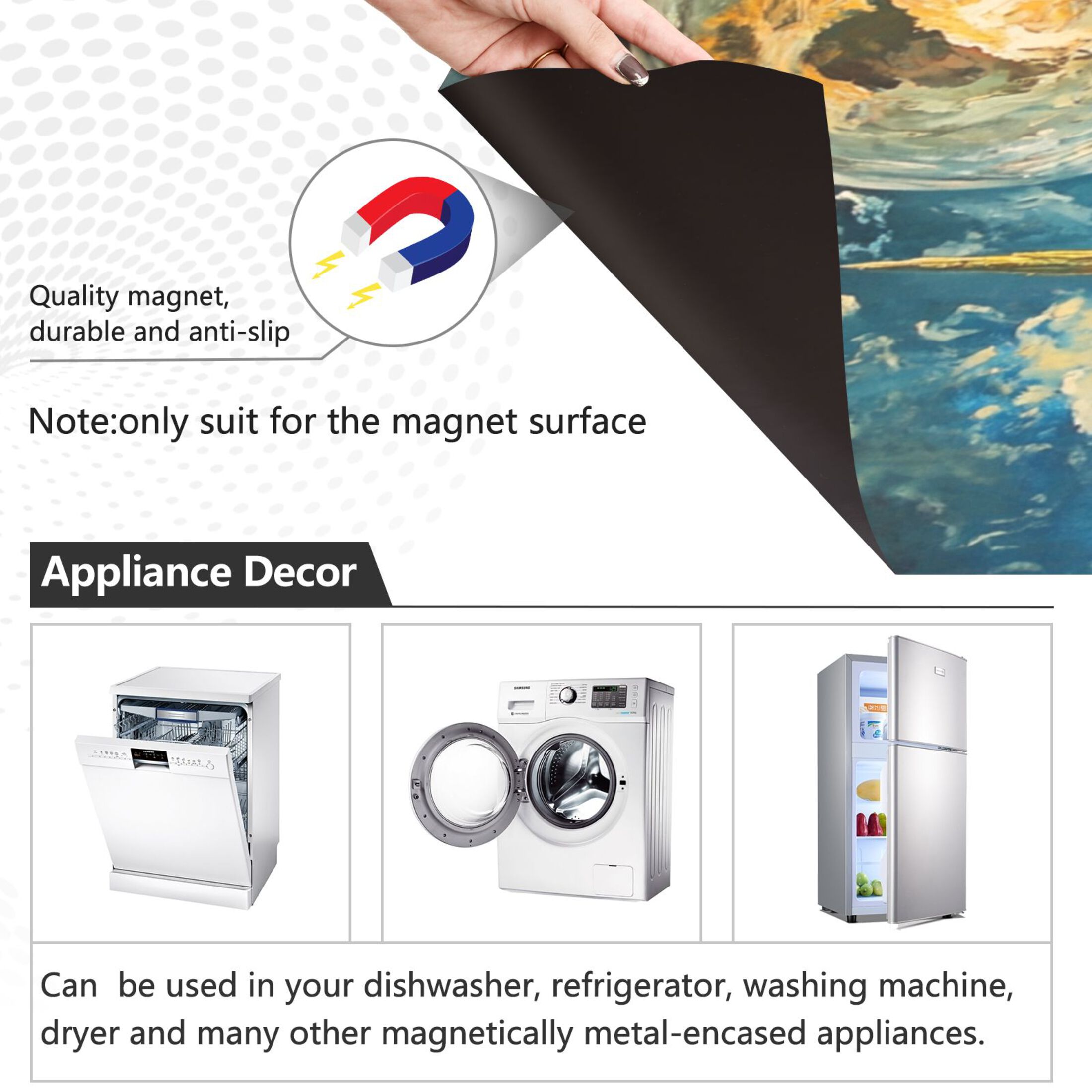 Dishwasher Magnetic Sticker 23x26 Inch Refrigerator Magnetic Sticker Washing Machine Magnetic Sticker Kitchen Panel Magnetic Sticker Home Decor Super Cool Moon