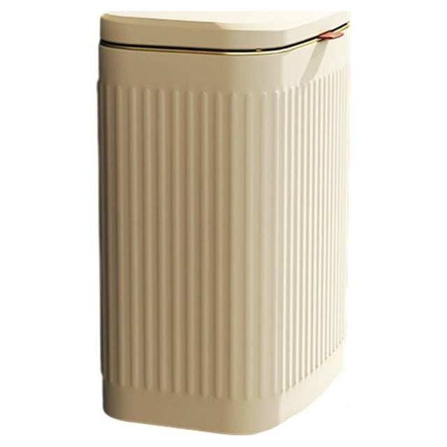 Dalazy Multi-purpose Stainless Steel Trash Can And Efficient Organization Lightweight Easy To milky white Roman 8L