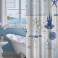 thumbnail image 5 of Orinice  Nautical Coastal Shower Curtain Vintage Sailboat Compass Lighthouse Anchor Ocean Beach Seahorse Seashell Starfish Shower Curtains for Bathroom Decor, with 12 Hooks 69x72, 5 of 7