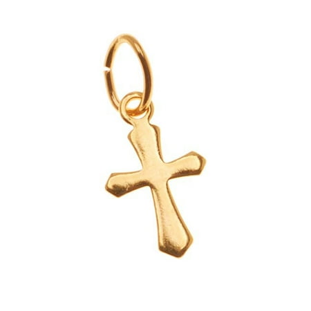22K Gold Plated Small Diamond Cross Charms 11.5x7mm (6)