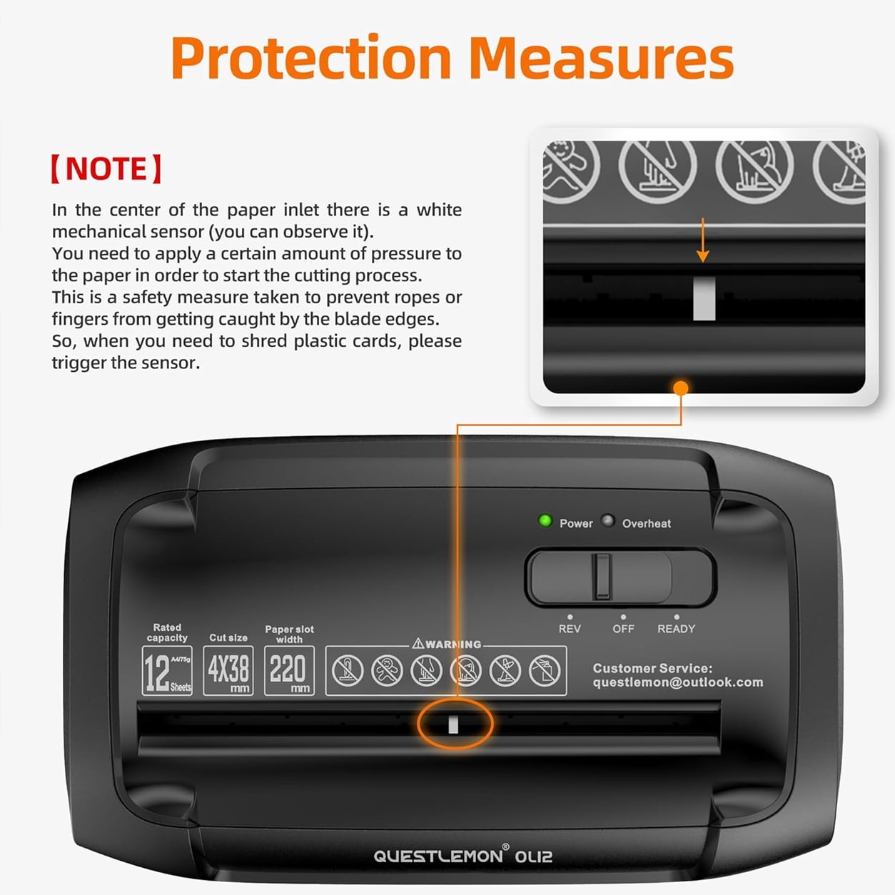 QUESTLEMON 12-Sheet Cross Cut Paper Shredder, 4.5Gal Home Office Shredders for Paper, Credit Card, Mail, Staples, with Jam-Proof System , P-4 Security Level